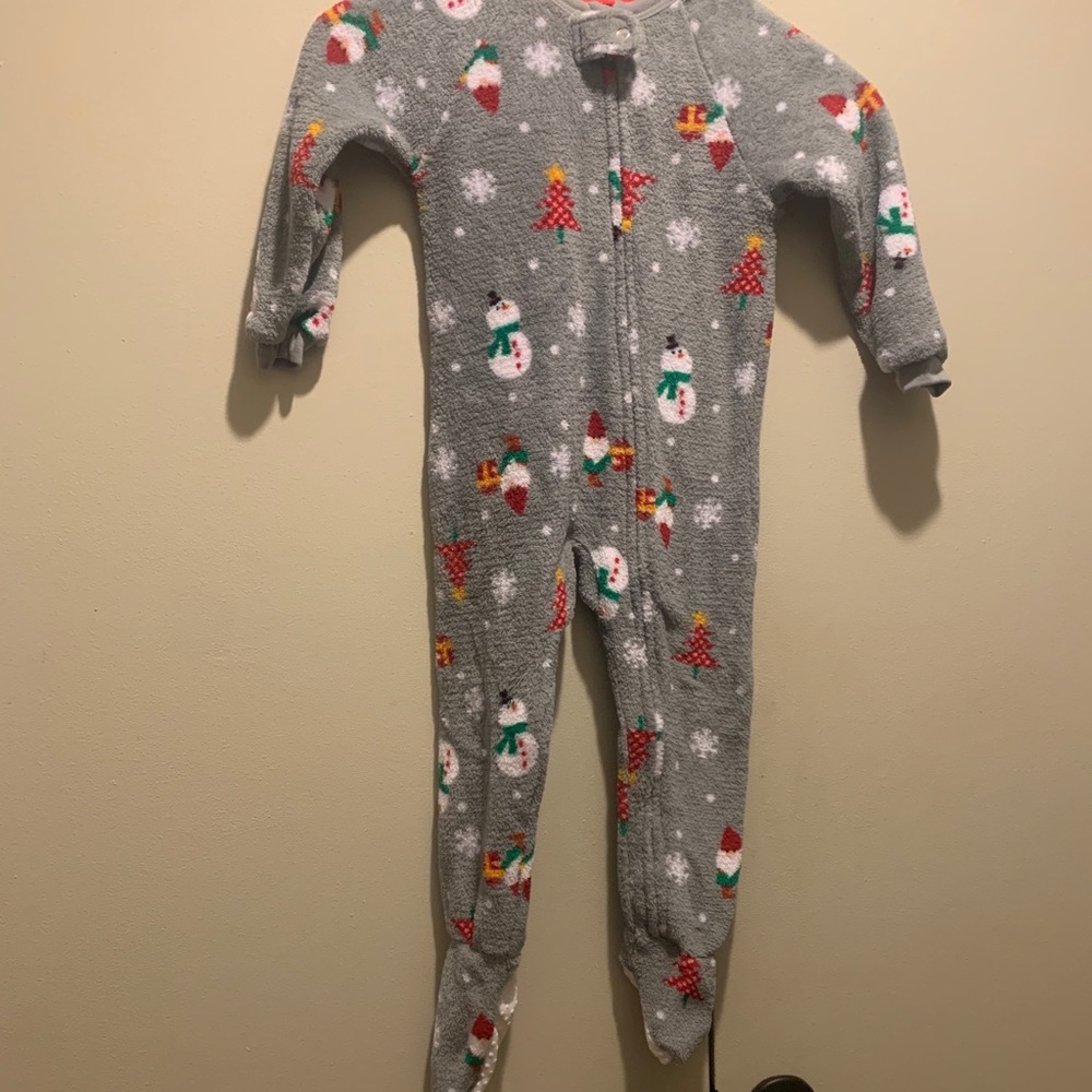 Toddler Onesie pjs one piece fleece snowman 2t 3t